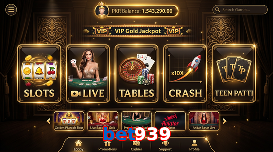 Main screen of Bet939 casino page for PK players
